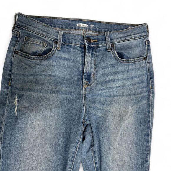 Old Navy Curvy Skinny Jeans | Women's Size 6 | Mid-Rise Medium Wash Distressed - Picture 3 of 8